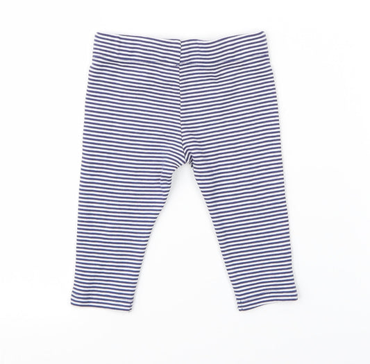 F&F Boys Blue Striped Leggings Size 3-6 Months