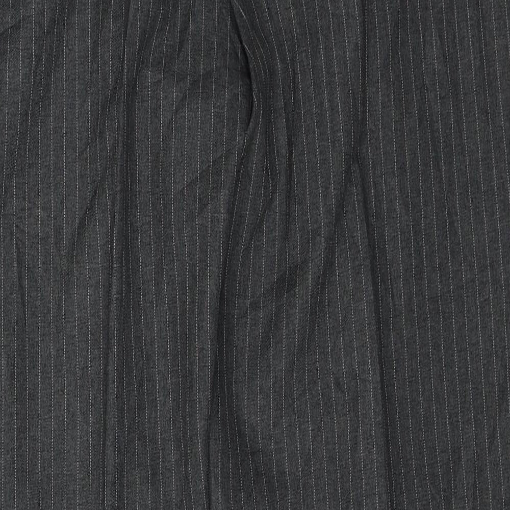 Preworn Womens Grey Striped Dress Pants Trousers Size 14 L28 in