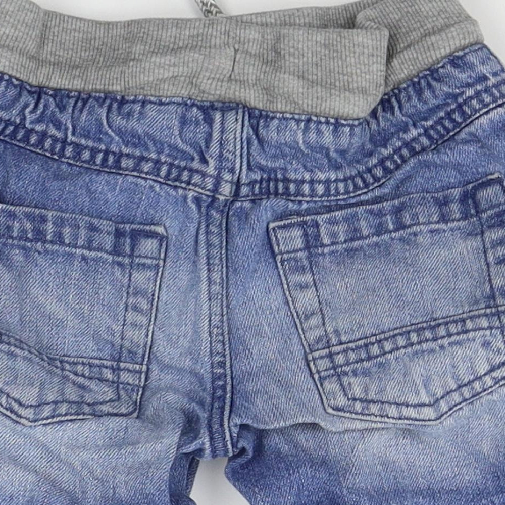 Brand and care label for F&F Baby Blue Denim Jeans, size 12-18, Months - shorts