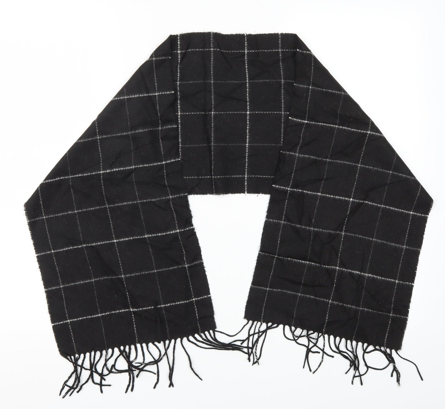 Preworn Womens Black Check Scarf