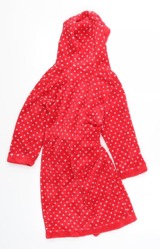 Mini Club Girls Red Polka Dot Kimono Robe Size 5-6 Years