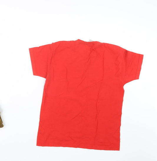 Fruit of the Loom Boys Red Basic T-Shirt Size 10 Years
