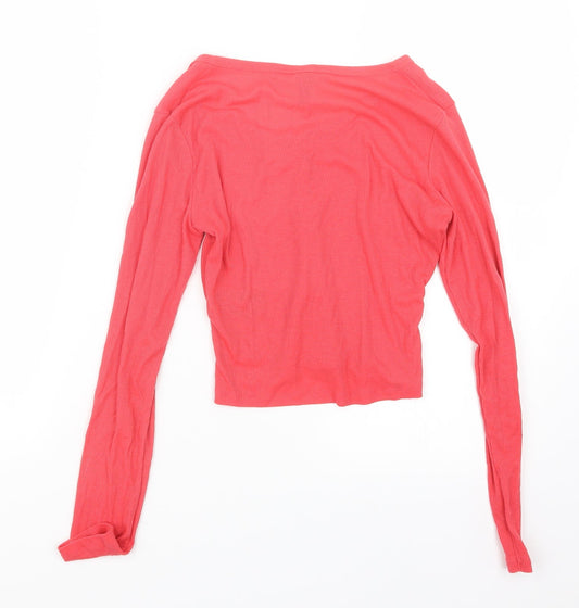 Divided by H&M Womens Pink Basic Button-Up Size S