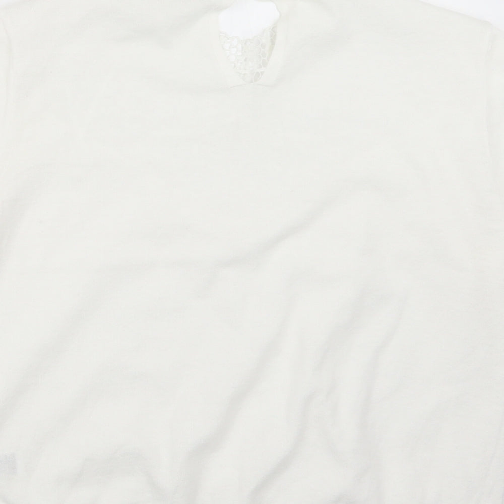 Marks and Spencer Womens White Knit Pullover Jumper Size 14
