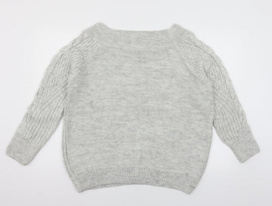 Papaya Womens Grey Knit Pullover Jumper Size L