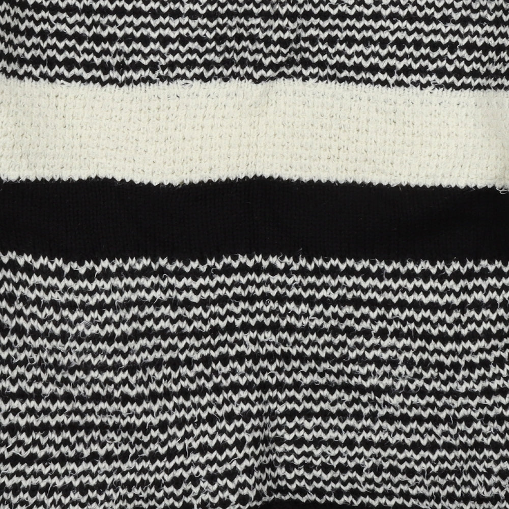 Brand and care label for Papaya women’s black striped knit jumper, size S