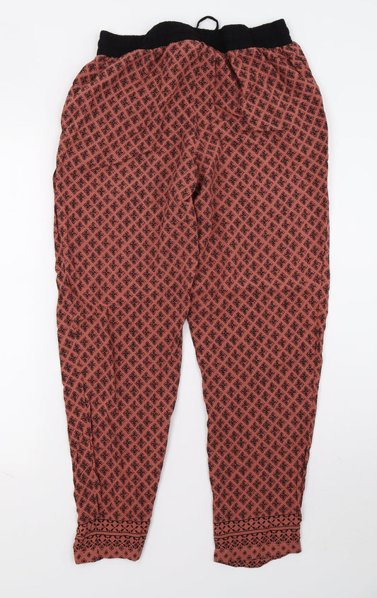 Newlook Womens Orange Floral Trousers Size M L26 in