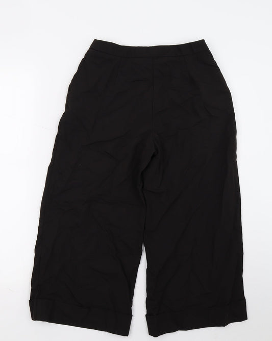 ASOS Womens Black Cropped Trousers Size 6 L23 in