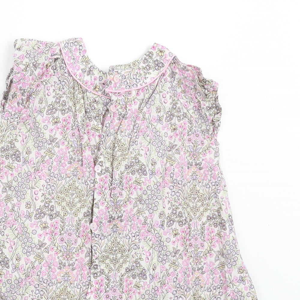 Brand and care label for Zara girls’ beige floral a-line, size 0-3, months - 0-6 mths