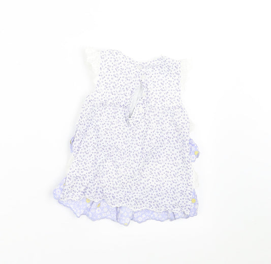 Mothercare Girls Blue Floral A-Line Size 12-18 Months