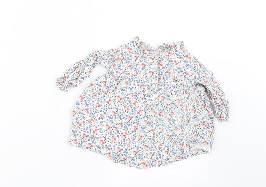 Charanga Girls White Floral A-Line Size 9-12 Months