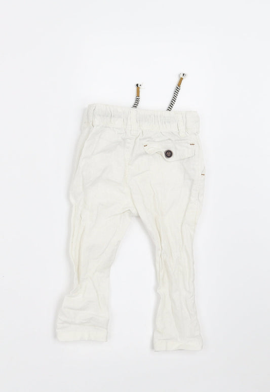 NEXT Boys White Jogger Trousers Size 6-9 Months