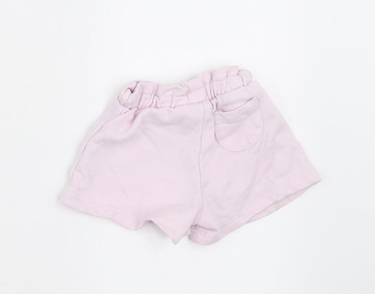 Zara Girls Pink Cropped Trousers Size 3-6 Months - SHORTS