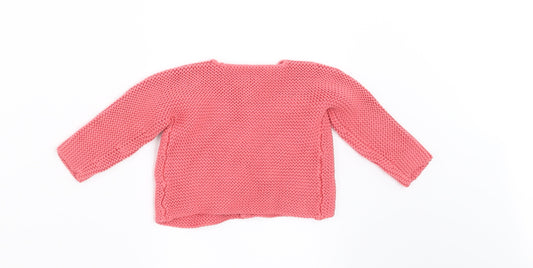 Marks and Spencer Girls Pink Cardigan Jumper Size 0-3 Months
