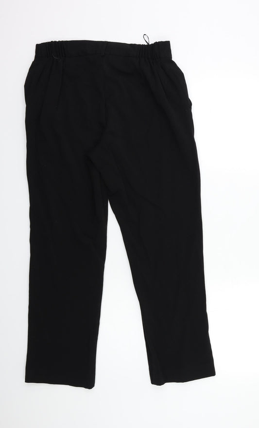 ANNA ROSE Womens Black Trousers Size 12 L25 in