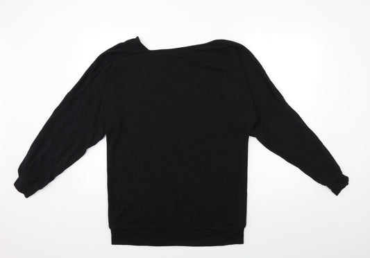 AURA Womens Black Knit Pullover Jumper Size L