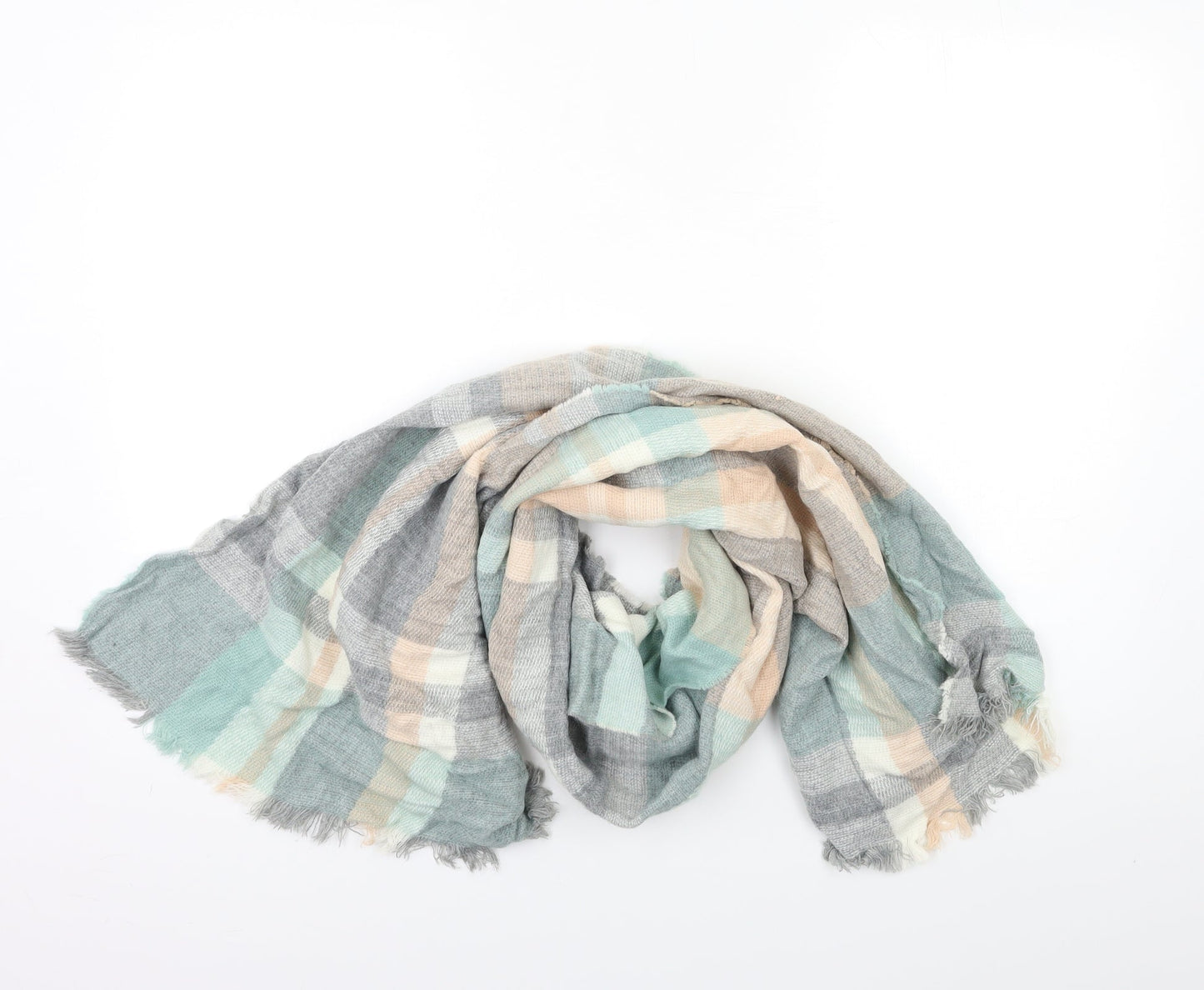 Preworn Womens Blue Check Scarf