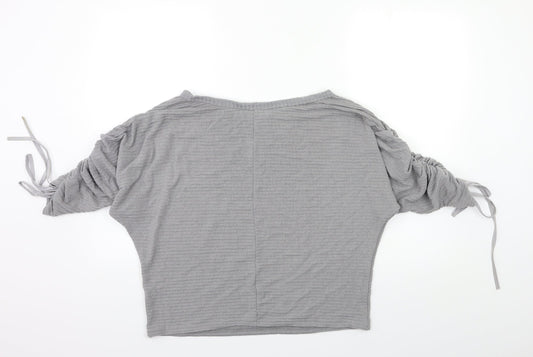 YONIS Womens Grey Knit Pullover Jumper Size L