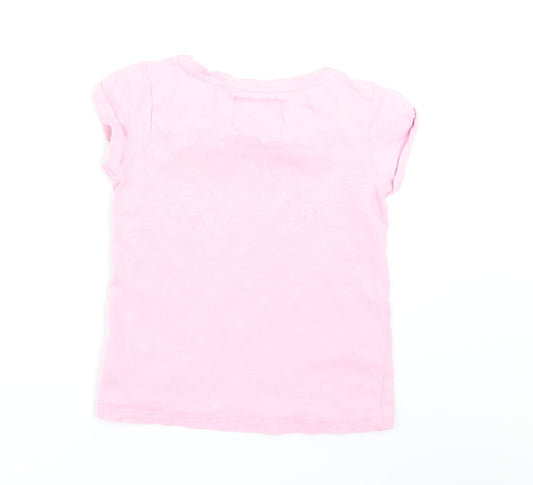 NEXT Girls Pink Basic T-Shirt Size 6 Years