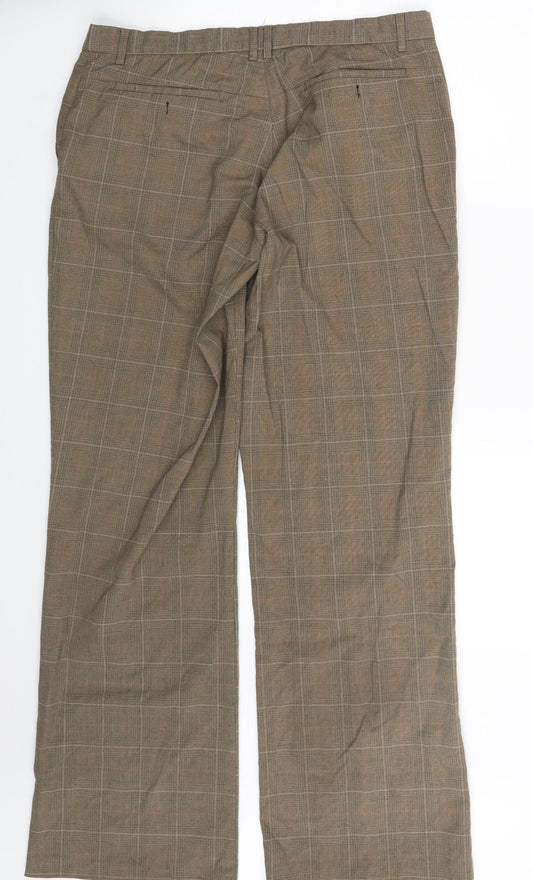 Preworn Womens Brown Striped Trousers One Size L33 in