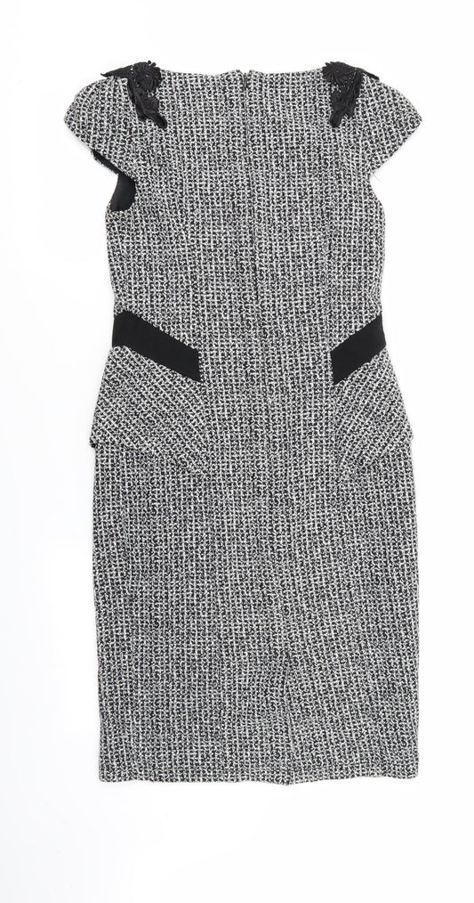Per Una Womens Multicoloured Houndstooth A-Line Size 8