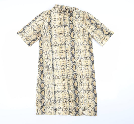 souchi Womens Multicoloured Animal Print A-Line Size S