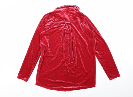lands end Womens Red Solid Top Pyjama Top Size S