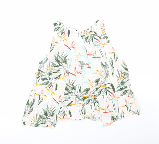 Only Womens White Floral Basic Blouse Size 10