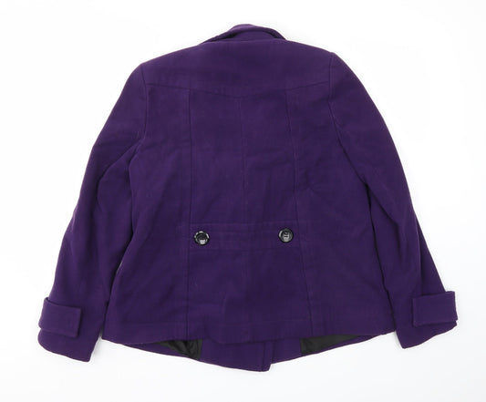 Ethel Austin Womens Purple Jacket Coat Size 10