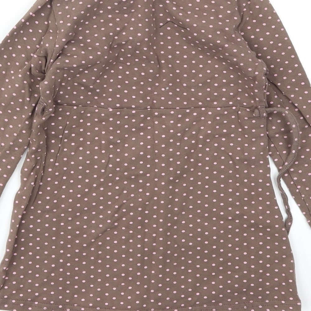 CQ Girls Brown Polka Dot Basic T-Shirt Size 3 Years