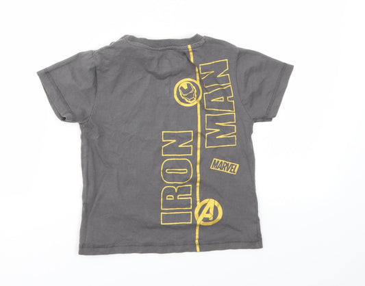 AVENGERS Boys Grey Basic T-Shirt Size 5 Years
