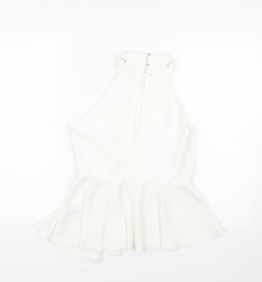 New Look Womens White Wrap T-Shirt Size 12