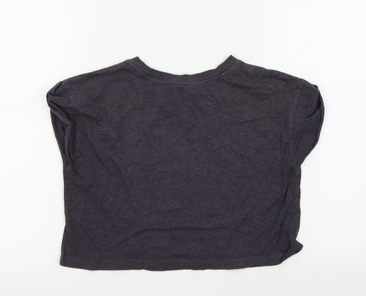 FOREVER 21 Womens Grey Colourblock Basic T-Shirt Size 8