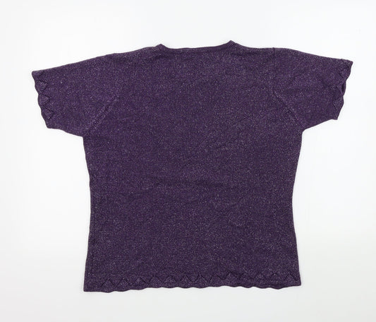 EWM Womens Purple Pullover Jumper Size M