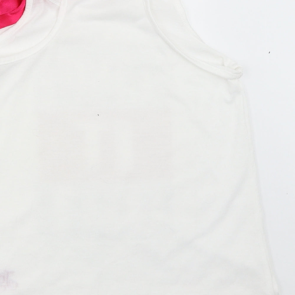 Brand and care label for Nickelodeon girls’ white basic tank, size 9-10, years - jojo siwa