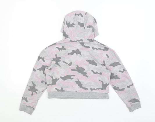 Pep & Co Girls Grey Camouflage Pullover Hoodie Size 9-10 Years