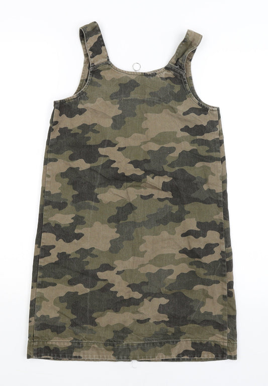M&S Girls Green Camouflage A-Line Size 10-11 Years
