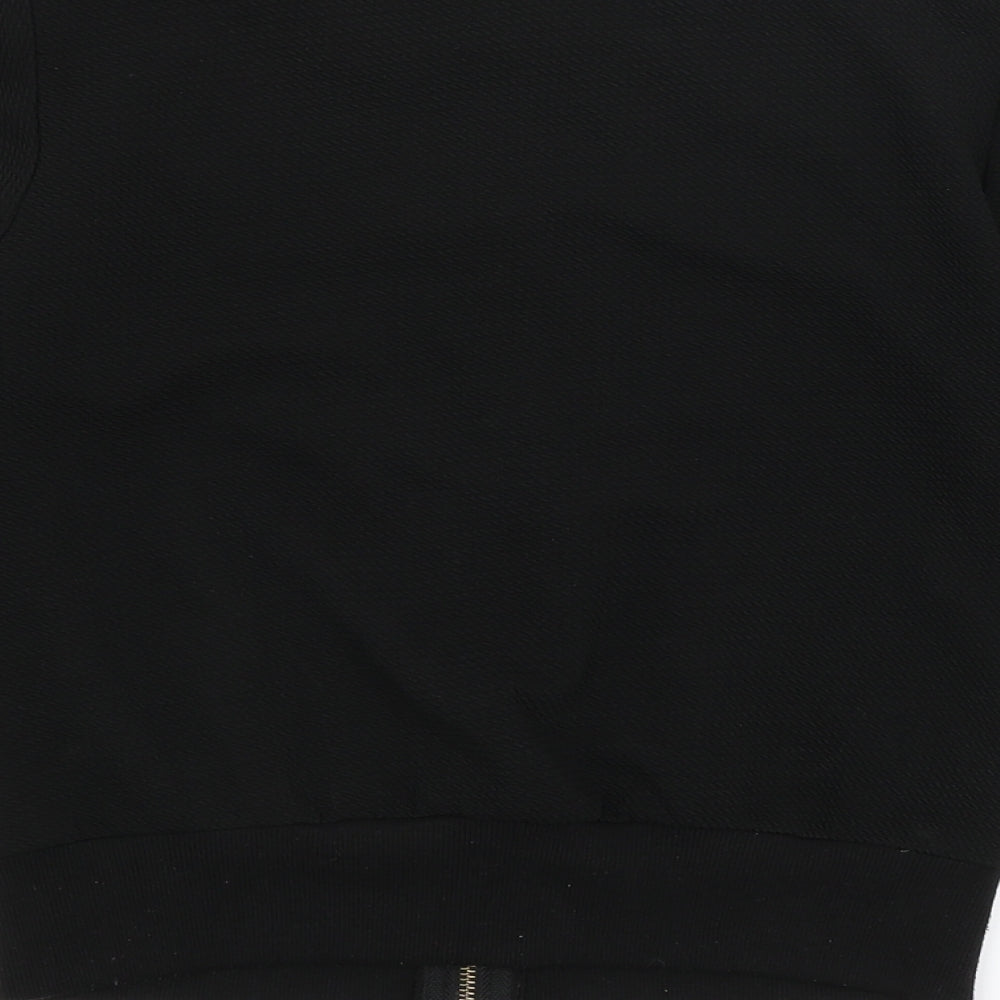 CC Fashion Womens Black Full Zip Jumper Size S