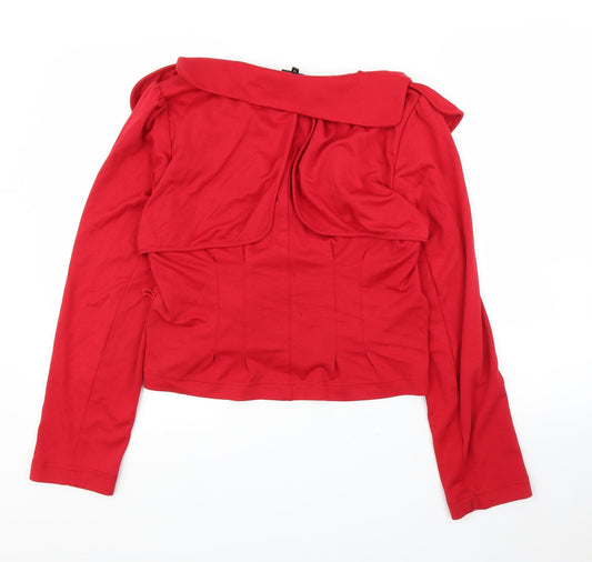 Hip Hop Womens Red Cardigan Jumper Size 10 - Jacket