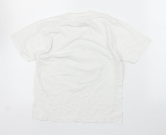 Super Combed Girls White Basic T-Shirt Size 8 Years
