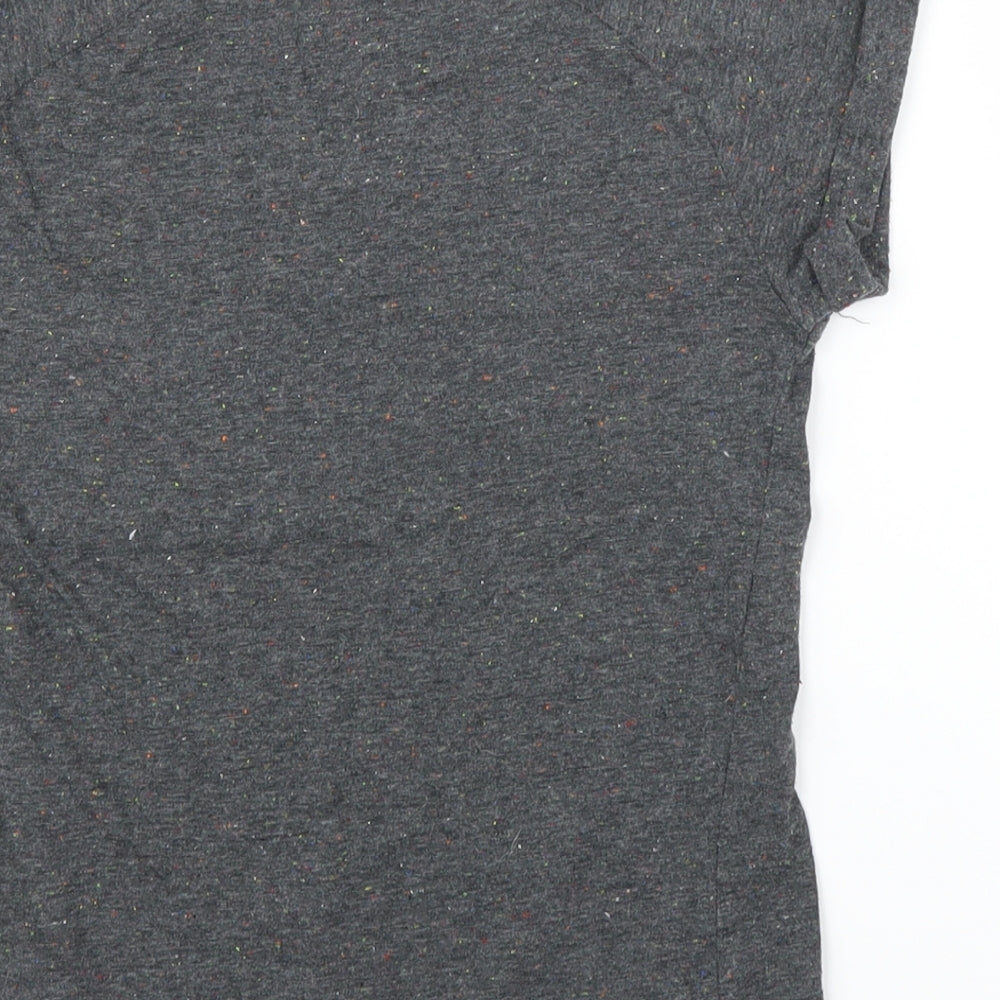 Brand and care label for Young Dimension girls’ grey basic t-shirt, size 7-8, years