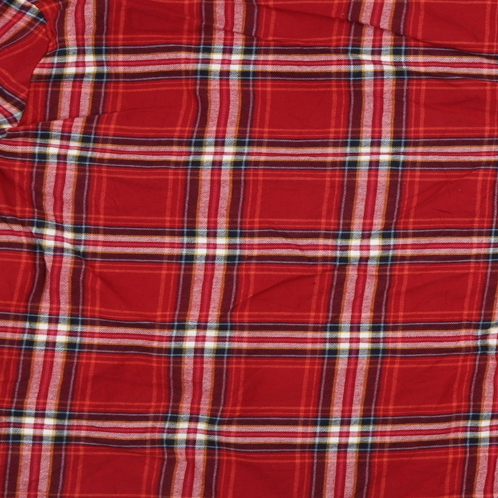 Marks and Spencer Mens Red Check Button-Up Size S