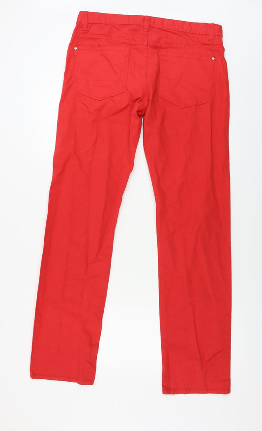 H&M Womens Red Trousers Size 34 in L31 in