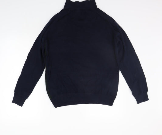 THREADABLE Mens Blue Fair Isle Pullover Jumper Size L