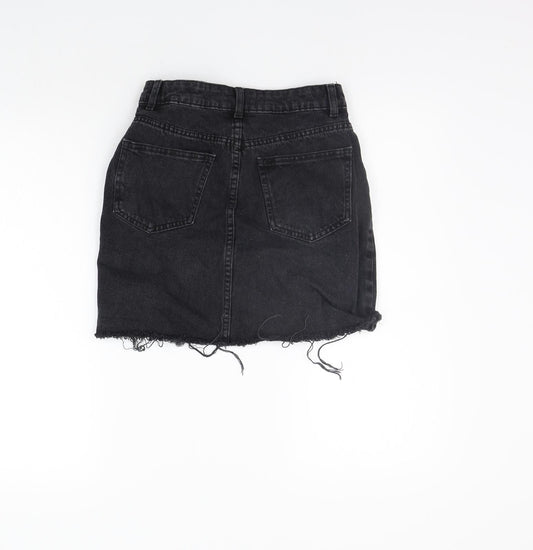 deniem co Womens Black A-Line Skirt Size 6
