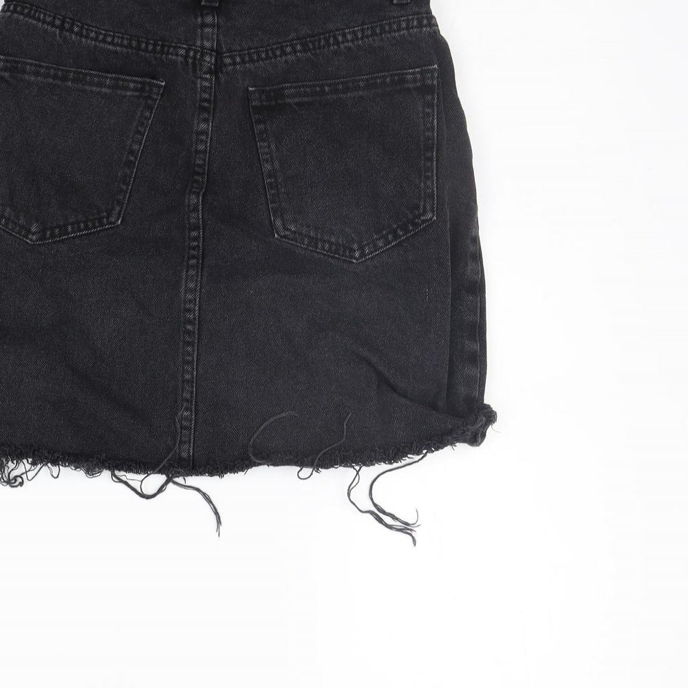 Brand and care label for Denim & Co. women’s black a-line skirt, size UK 6