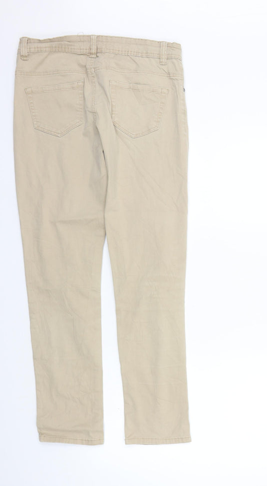 24/7 Womens Beige Trousers Size 12 L28 in