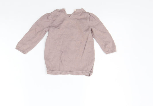 TU Girls Pink Pullover Jumper Size 3-6 Months - bunny