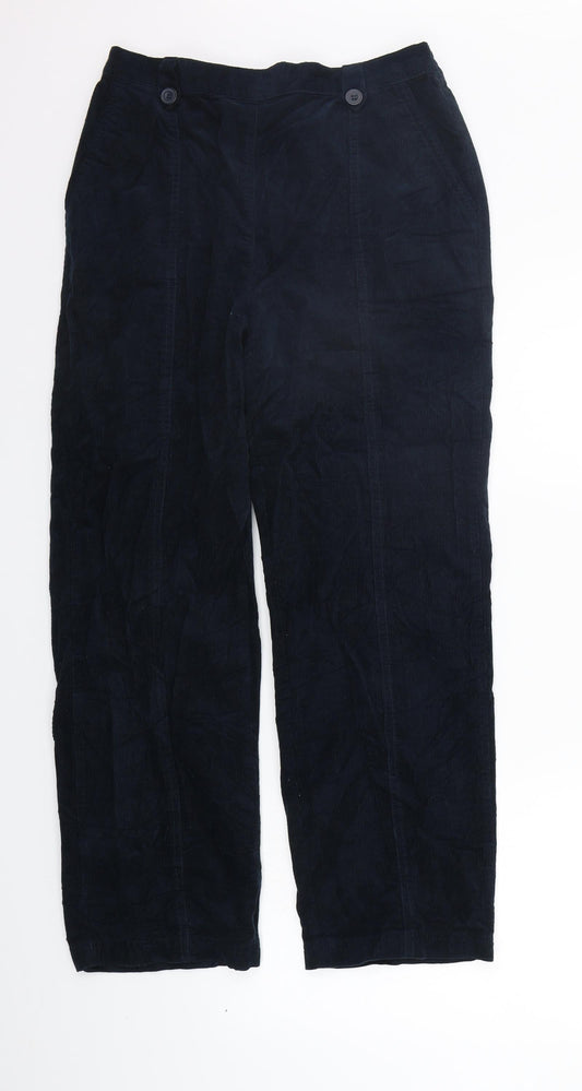 EWM Womens Blue Trousers Size 12 L26 in - Elastic Waist Band