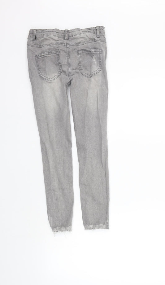 deniem co Girls Grey Straight Jeans Size 9-10 Years